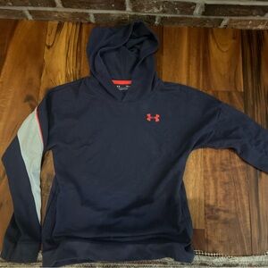 Under Armour Men's Navy and Red Hoodie